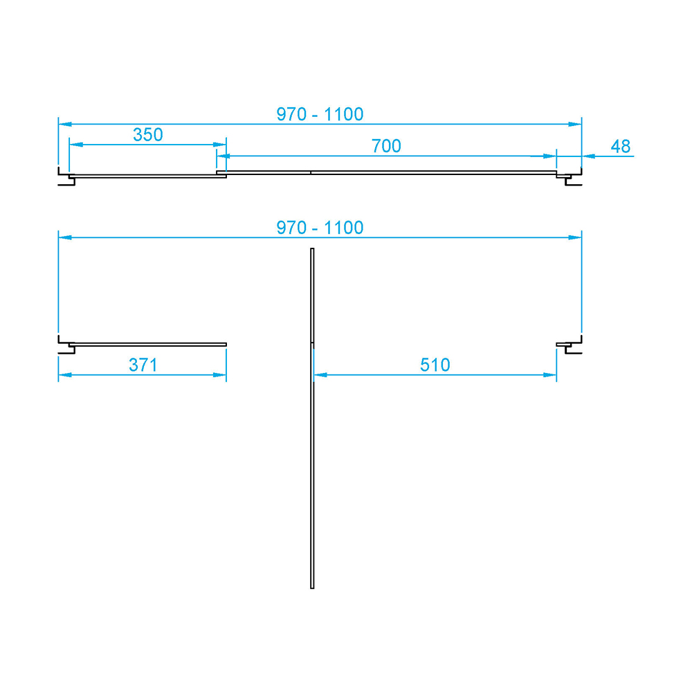 Душевая дверь в нишу RGW Passage PA-02 (970-1100)х1850 стекло шиншилла EasyClean