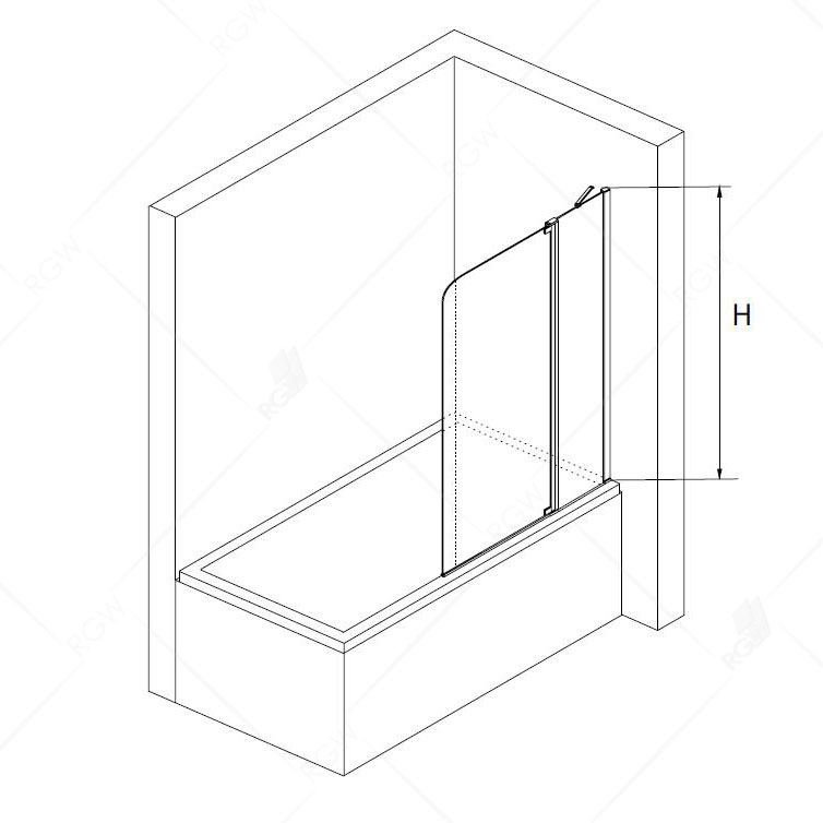 Шторка на ванну RGW Screens SC-03 1100x1500 с ручкой