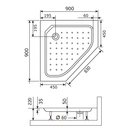 Поддон для душа RGW Style TR 90x90x21