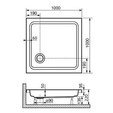 Поддон для душа RGW Style KV x5 90x90 FW5-8