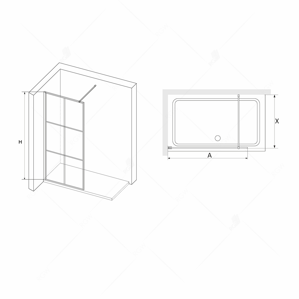 Душевая перегородка RGW Walk In WA-011-B 90x200