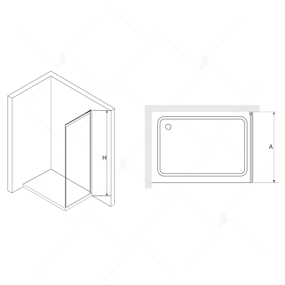 Боковая стенка RGW Leipzig Z-22 100 см профиль хром, стекло прозрачное