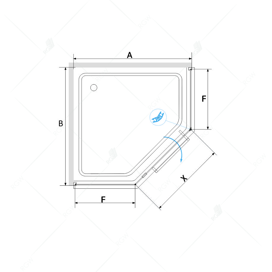 Душевой уголок RGW Hotel HO-084-B 100x100x195 см, профиль черный, стекло прозрачное