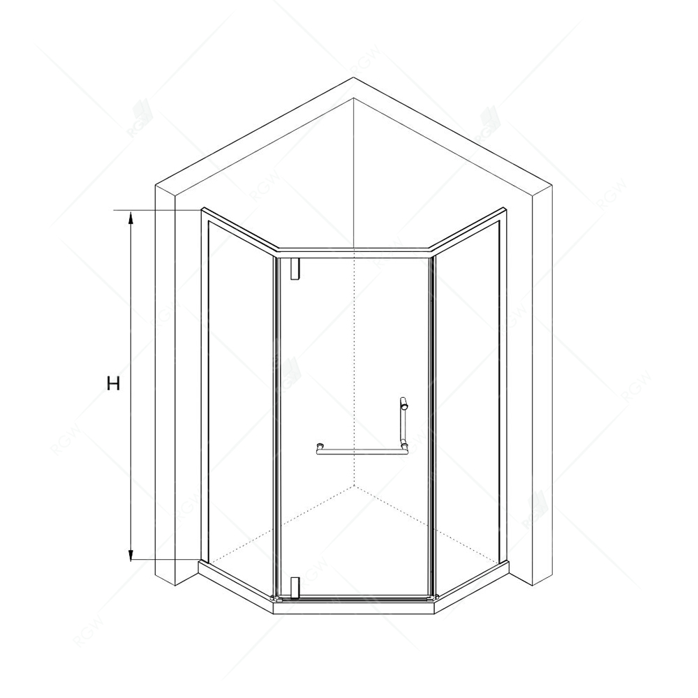 Душевой уголок RGW Hotel HO-084-B 90x90x195 см, профиль черный, стекло прозрачное