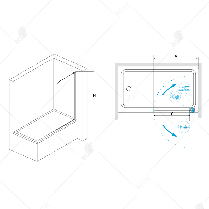 Шторка на ванну RGW Screens SC-01 800x1500