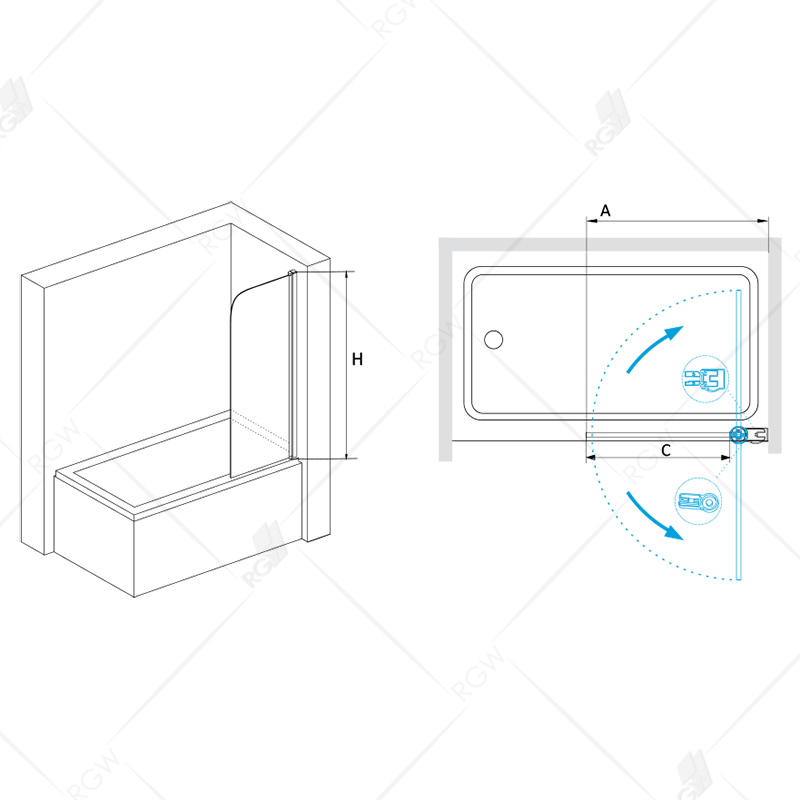 Шторка на ванну RGW Screens SC-05 800x1500