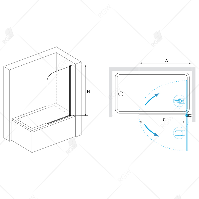 Шторка на ванну RGW Screens SC-09 800x1500
