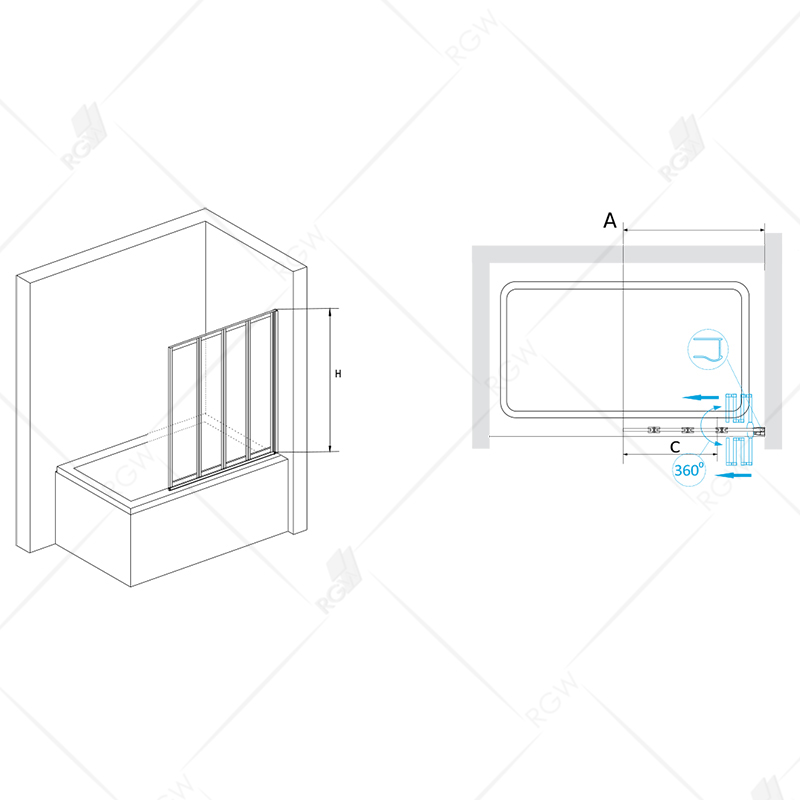 Шторка на ванну RGW Screens SC-23 1000x1500