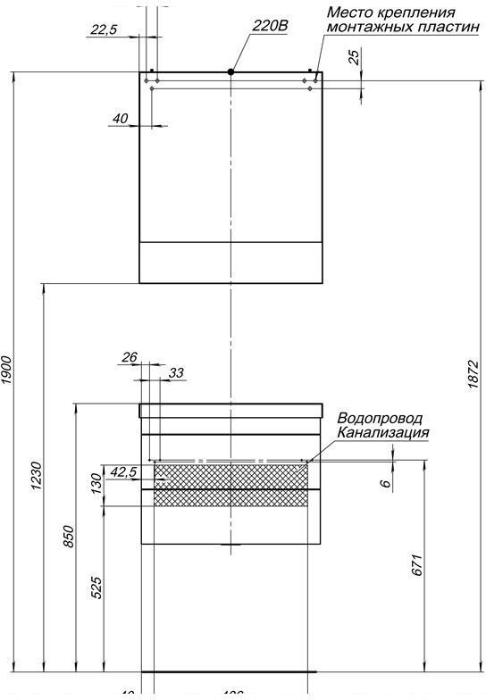 Тумба для комплекта Aquanet Нота 58 белая