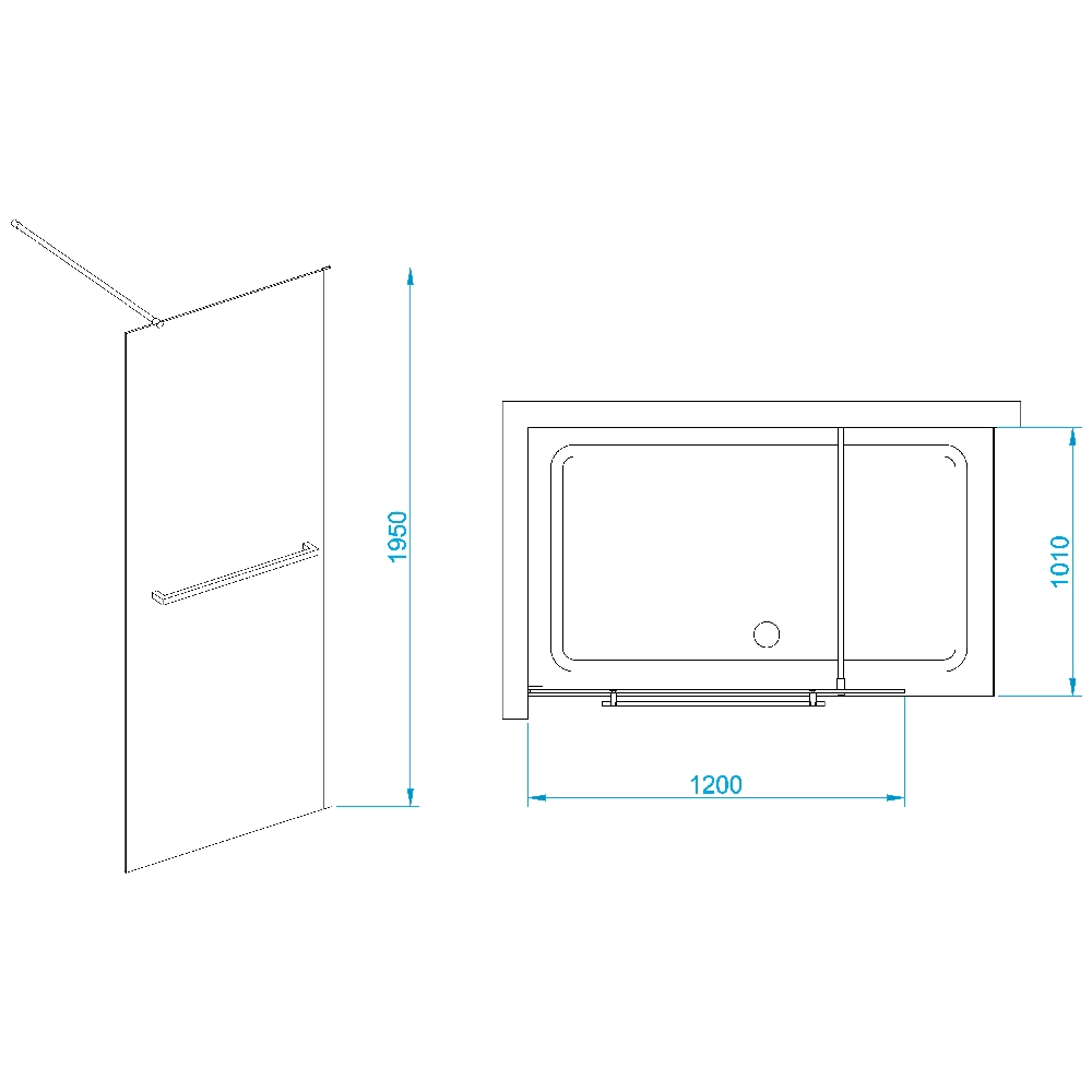 Душевая перегородка RGW Walk In WA-040 120х195, профиль хром