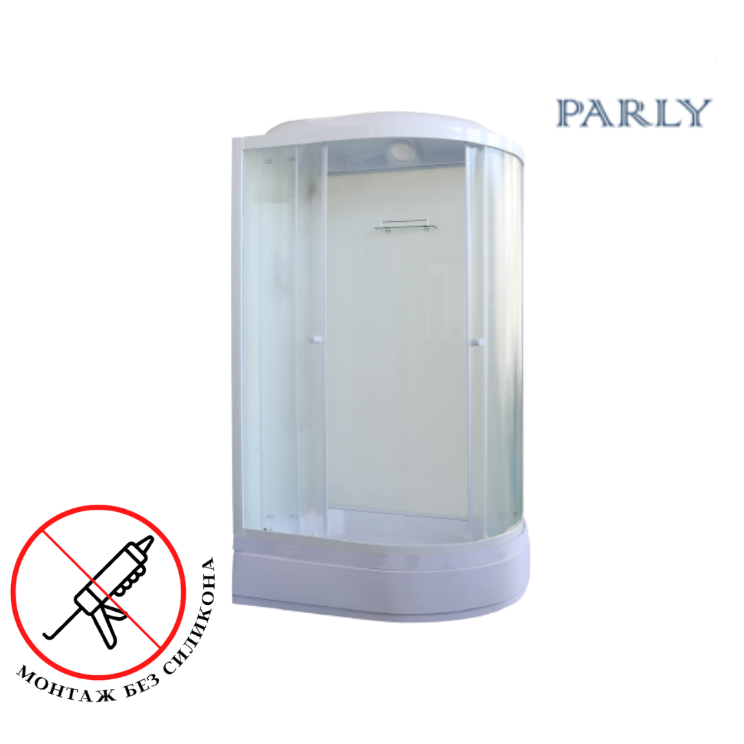 Душевая кабина Parly Bianco BM121L 120x215, с поддоном, монтаж без силикона, L