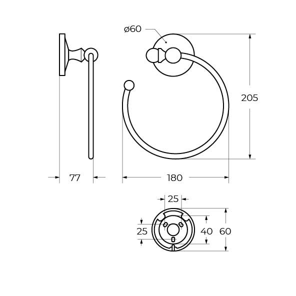 Полотенцедержатель Art&Max Antic Crystal AM-E-2680SJ-Br