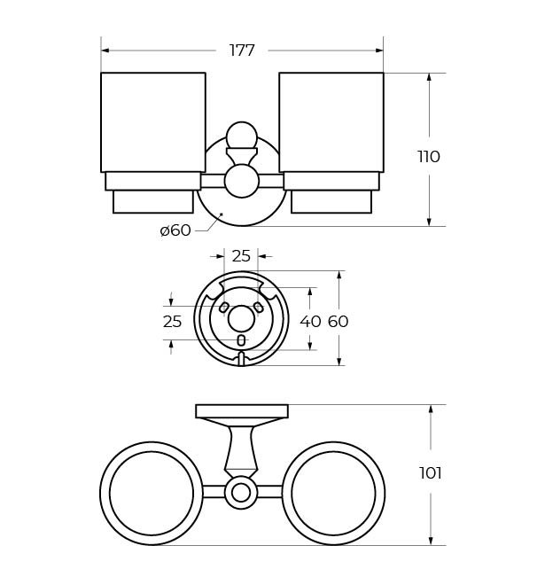 Стакан Art&Max Antic Crystal AM-E-2688SJ-Br двойной