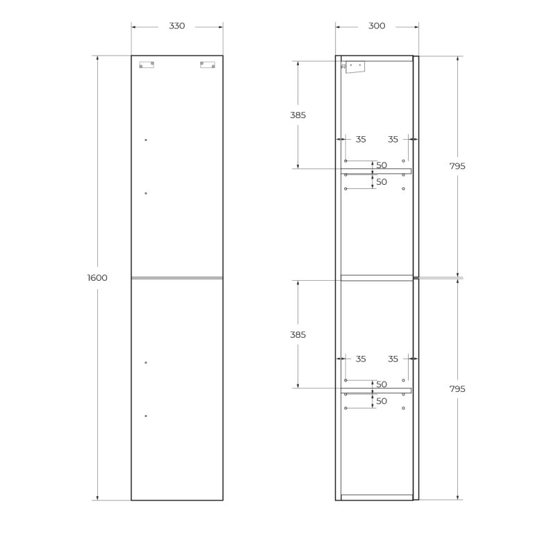 Шкаф-пенал BelBagno Aurora 30 R bianco opaco