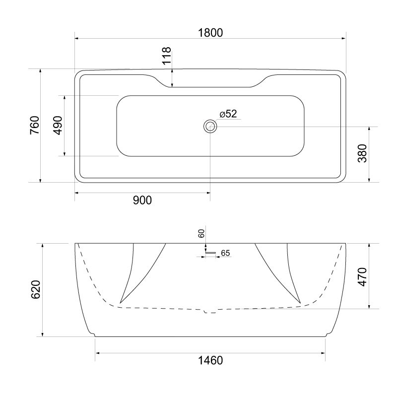 Акриловая ванна BelBagno BB110-180-76 180x75