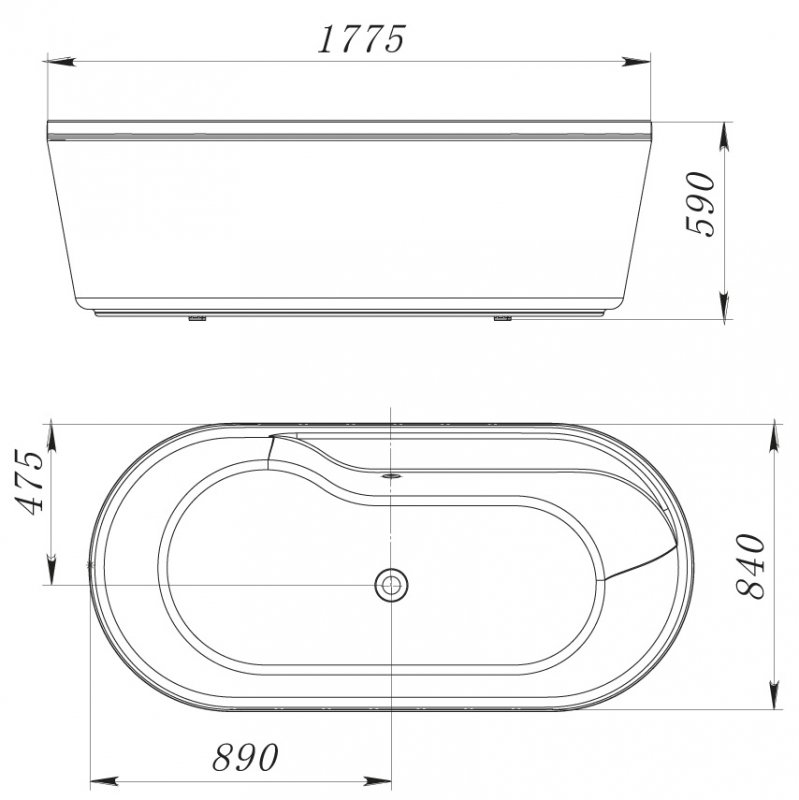 Акриловая ванна BelBagno BB14-K 180x80