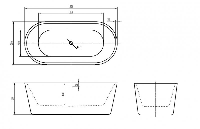 Акриловая ванна BelBagno BB306-1785 180x80