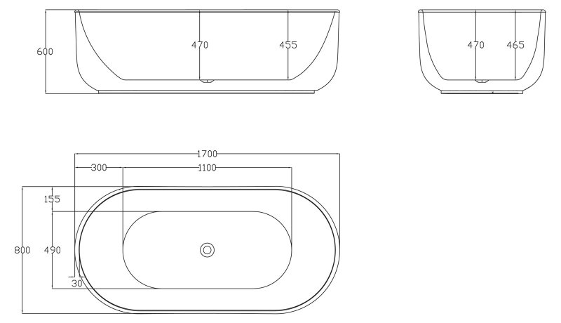 Акриловая ванна BelBagno BB401-1700-800 170x80