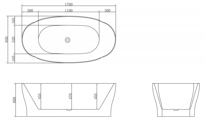 Акриловая ванна BelBagno BB403-1700-850 170x85