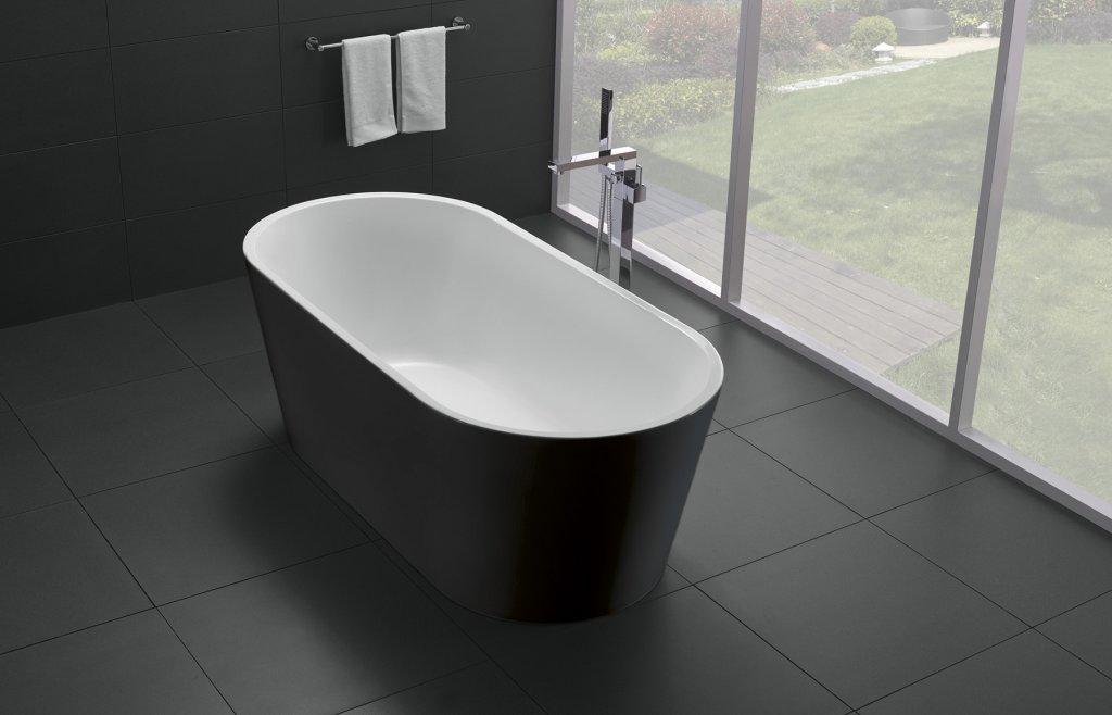 Акриловая ванна BelBagno BB71-1800-NERO-W0 180x80 белый глянец/чёрная матовая