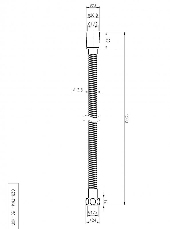 Душевой шланг Cezares Czr CZR-FMM-120-NOP черный