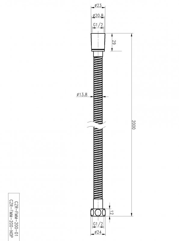 Душевой шланг Cezares Czr CZR-FMM-120-NOP черный