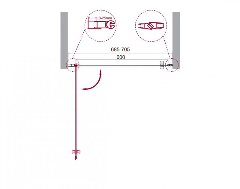 Душевая дверь в нишу BelBagno Etna B-1-70-C-Cr