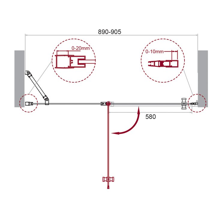 Душевая дверь в нишу BelBagno Etna B-12-60/30-C-Cr-90