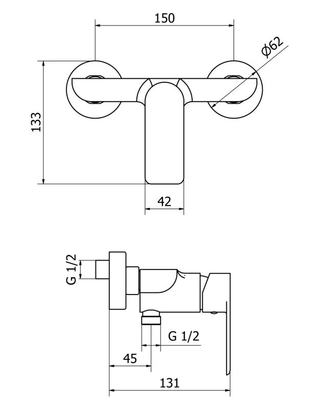 Смеситель для душа Cezares Furore FURORE-DM-01-Cr