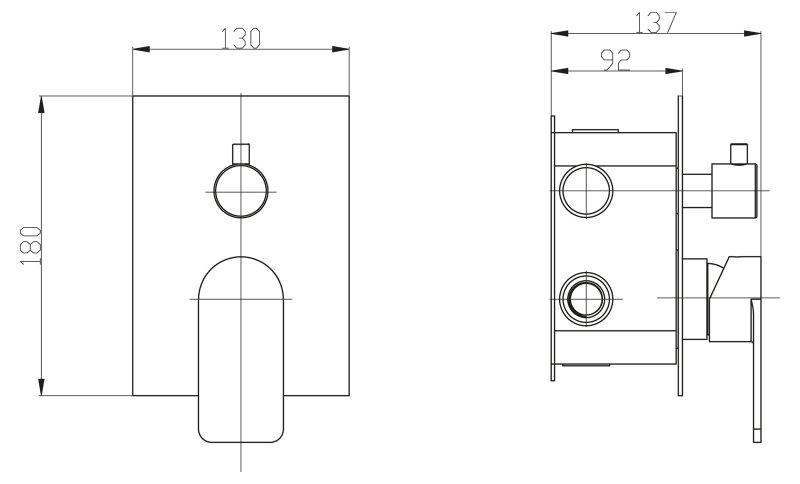 Смеситель для ванны с душем BelBagno Nova NOV SDM IN С ВНУТРЕННЕЙ ЧАСТЬЮ