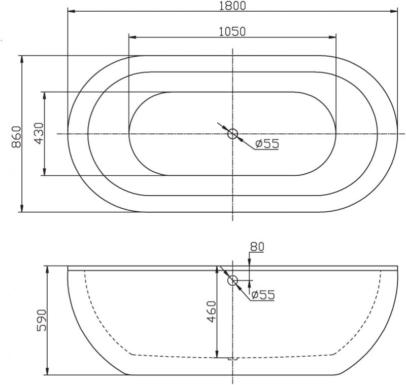 Акриловая ванна BelBagno BB13-1700