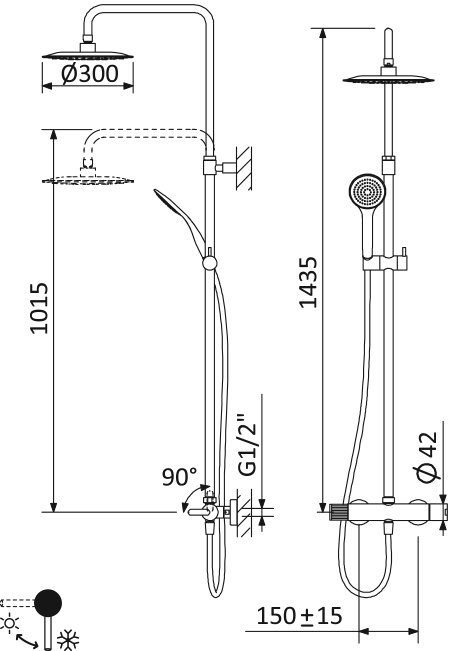 Душевая стойка Cezares Leaf LEAF-CDA-30-01 хром