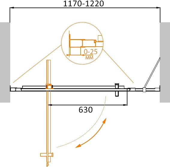 Душевая дверь в нишу Cezares Molveno BA 11 100+30 C Cr IV