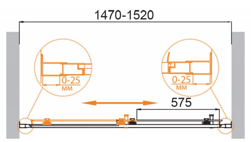 Душевая дверь в нишу Cezares Molveno BF 1 130 P Cr