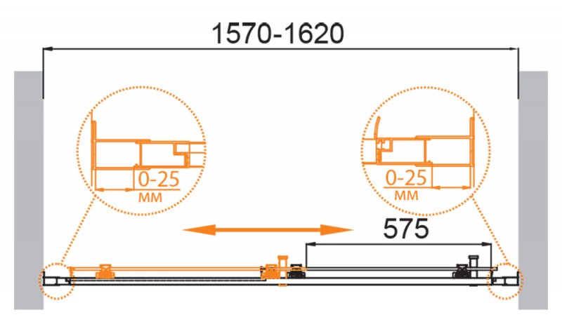 Душевая дверь в нишу Cezares Molveno BF 1 130 P Cr