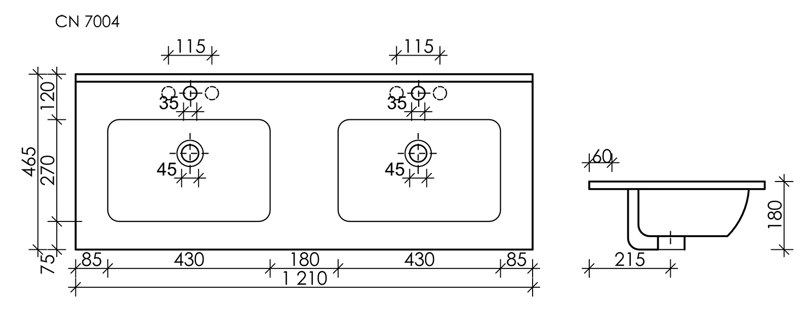 Раковина Ceramica Nova Element CN7004MB