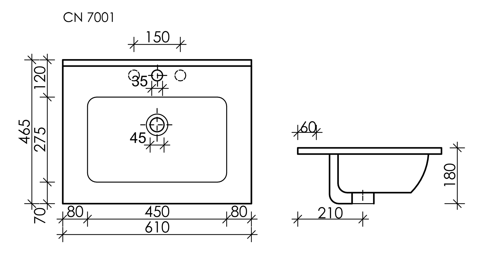 Раковина Ceramica Nova Element CN7001MB