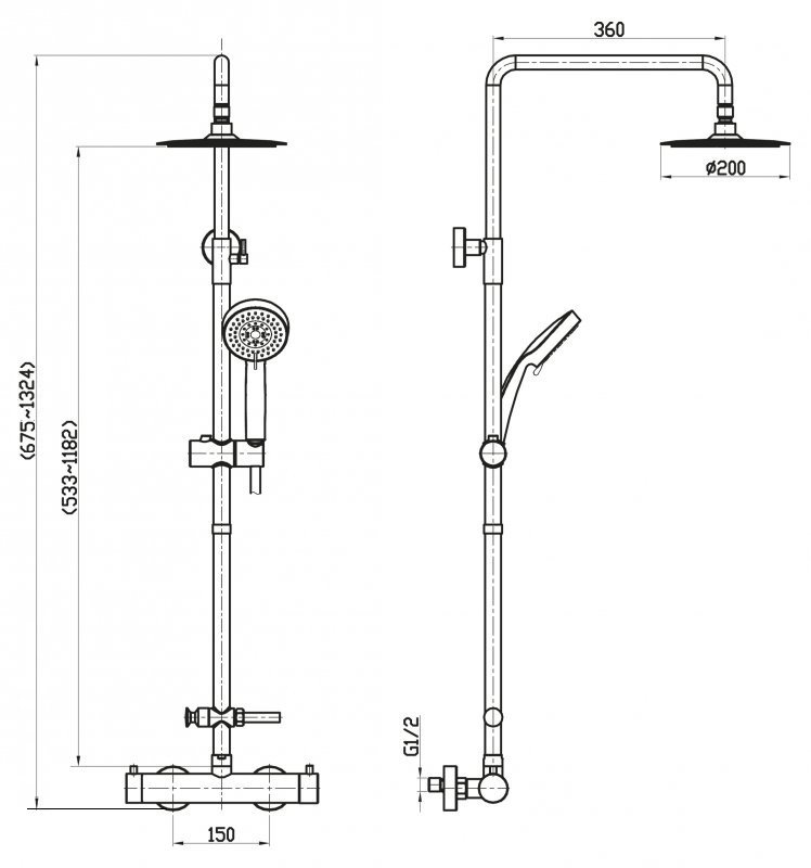 Душевая стойка BelBagno Nova NOV-VSC-T-IN