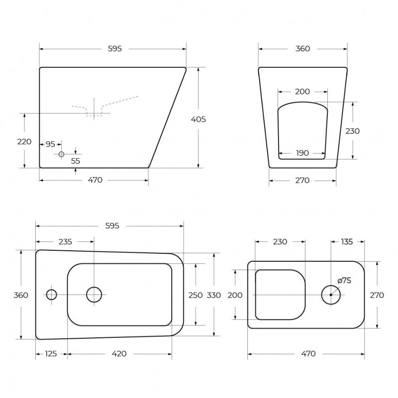 Биде напольное BelBagno Ardente-R BB003B