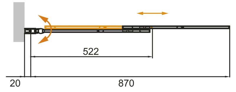 Шторка на ванну Cezares Slider VF-11-80/150-C-Cr стекло прозрачное