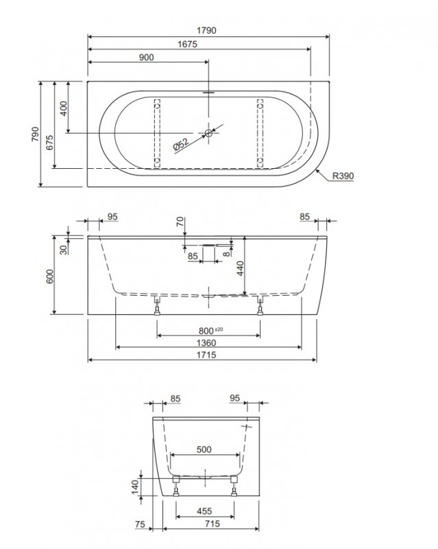 Акриловая ванна Cezares Slim SLIM CORNER-180-80-60-L-W37-SET 180x80