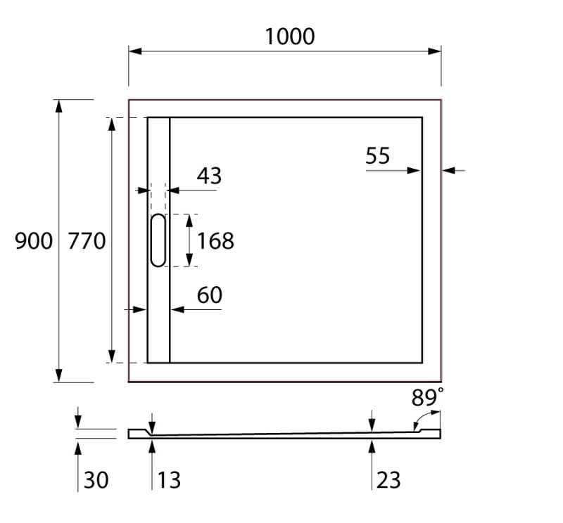 Экран для поддона Cezares TRAY-AS-AH-140/90-100-SCR