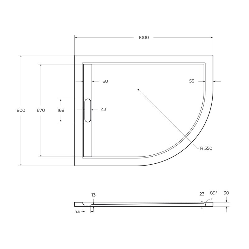 Экран для поддона Cezares TRAY-AS-RH-120/90-100-SCR-R