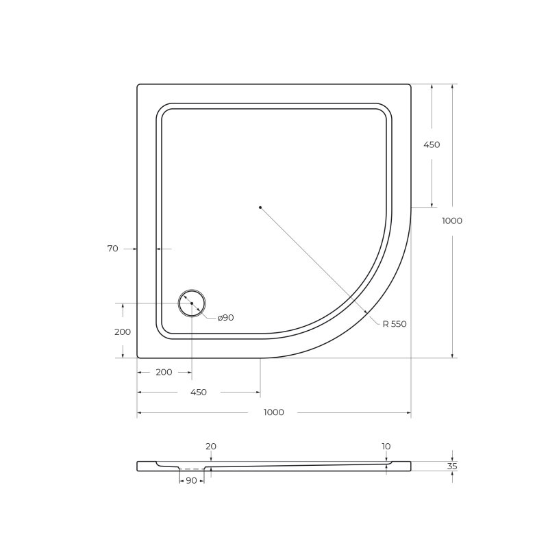 Экран для поддона Cezares TRAY-M-R-80-SCR