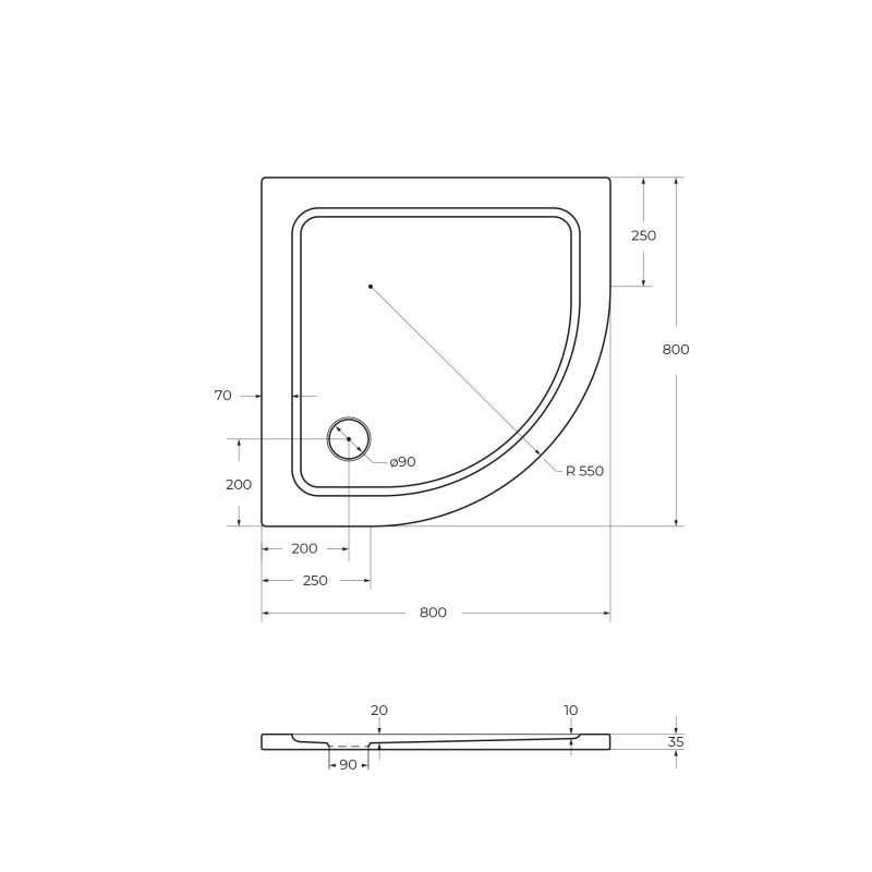 Экран для поддона Cezares TRAY-M-R-80-SCR