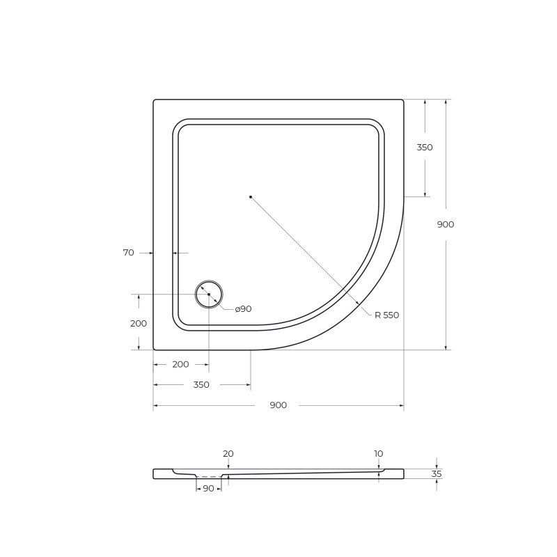 Экран для поддона Cezares TRAY-M-R-80-SCR