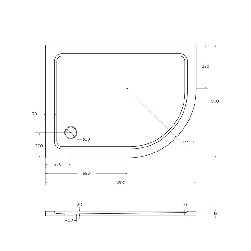 Экран для поддона Cezares TRAY-M-RH-120/90-SCR-R