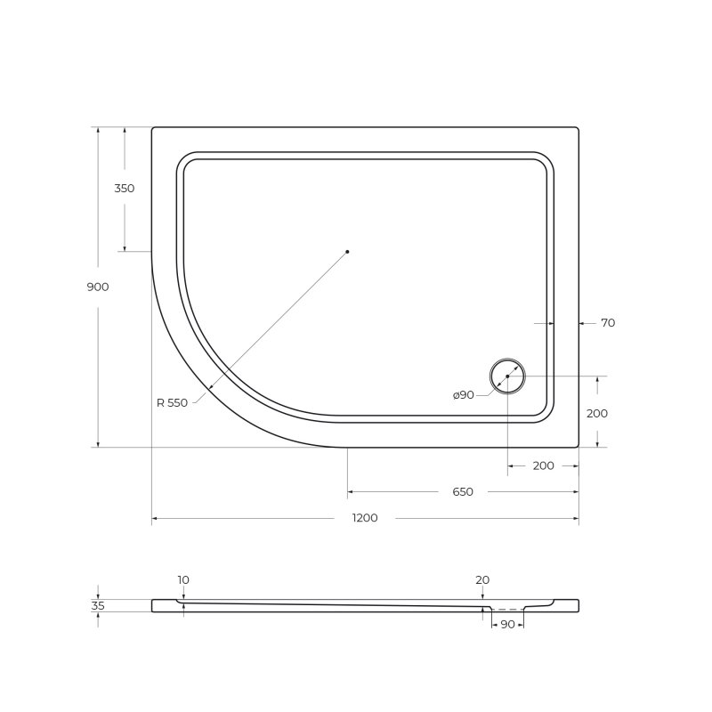 Экран для поддона Cezares TRAY-M-RH-120/90-SCR-R