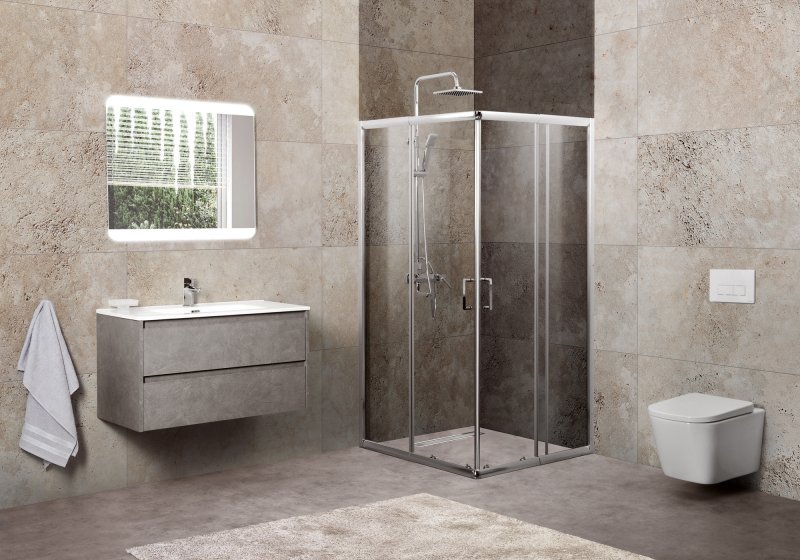 Душевой уголок BelBagno Unique A-2-75/90-P-Cr стекло punto