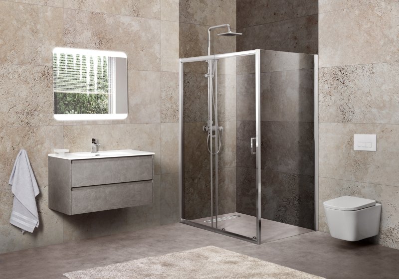 Душевой уголок BelBagno Unique UNIQUE-AH-1-110/125-80-C-Cr